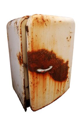 old rusty refrigerator