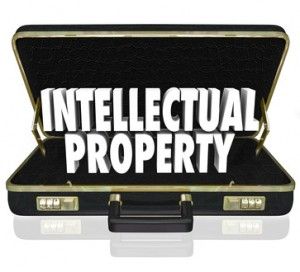 Intellectual Property Words Briefcase Business License Copyright