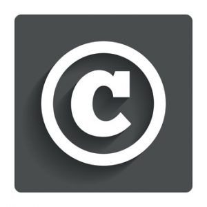 Copyright sign icon. Copyright button.