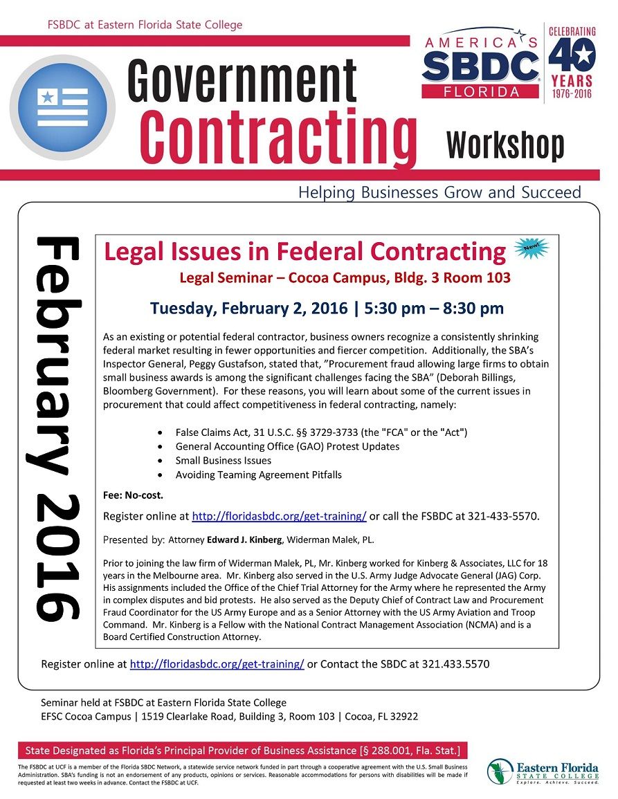 government contracting workshop