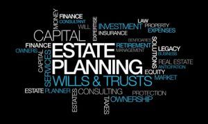Estate planning capital wills trusts word tag cloud illustration