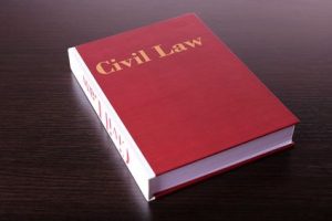 Civil Law book on wooden table