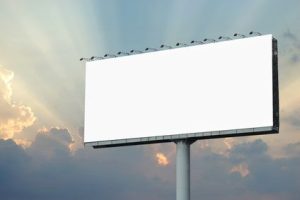 blank billboard for advertisement on sky background