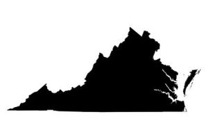 Virginia black map on white background vector