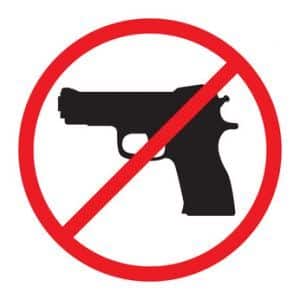 No Guns Allowed Sign.